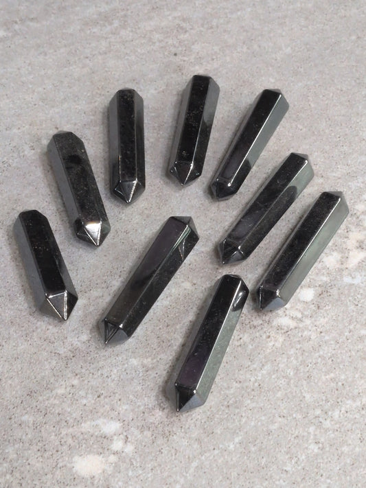 Hematite double point wand