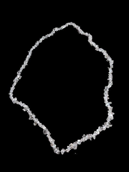 Gemstone Chips Necklace- Clear Quartz