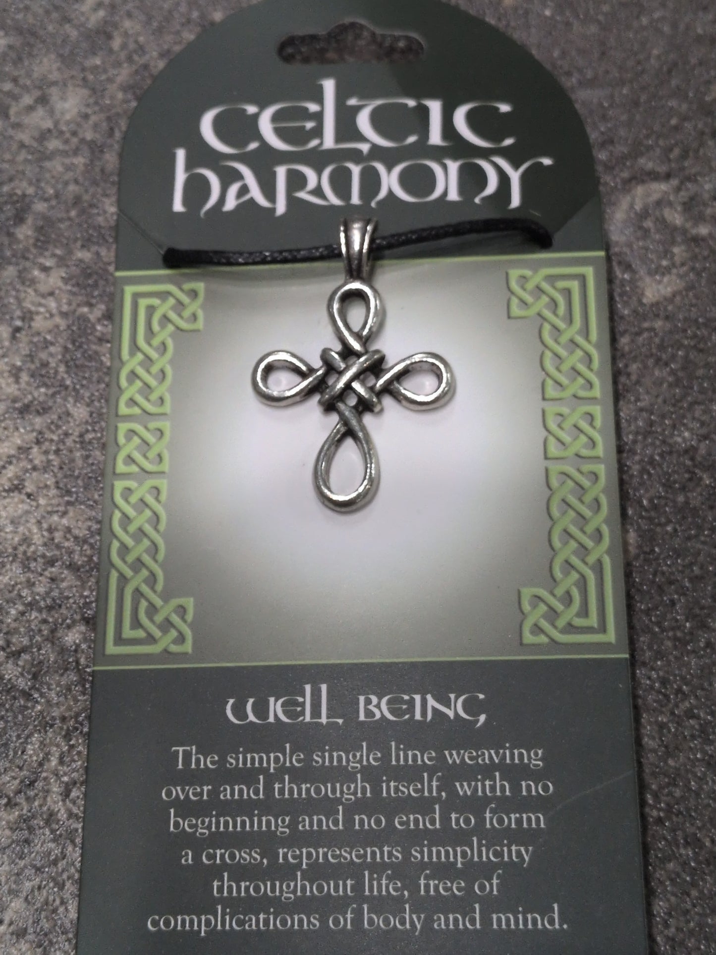 Celtic Harmony Well Being Pewter Pendant w/ Leather cord