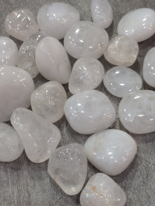 Snowy White Quartz Tumbled stone