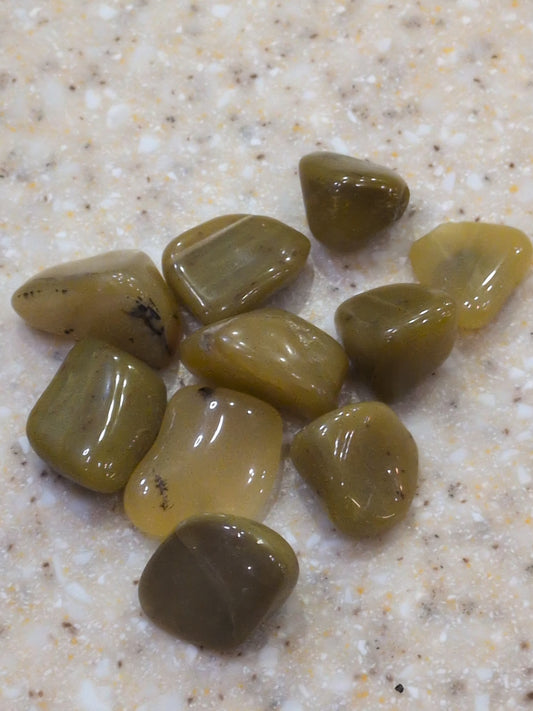 Olive Opal Tumbled stone