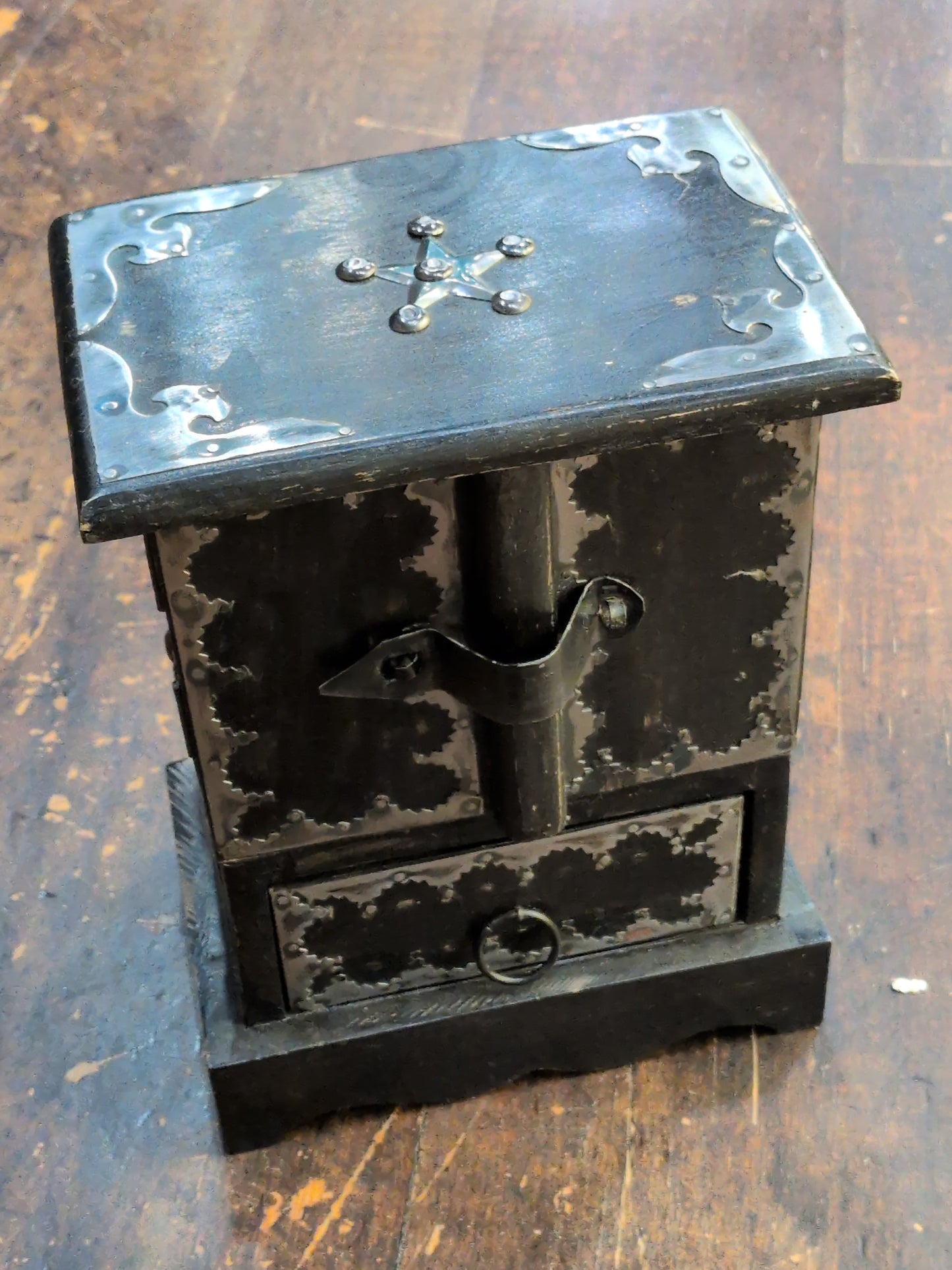 Black Amour Style 3 drawer wood cabinet