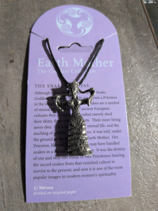 Earth Mother (Goddess Collection) Snake Goddess Pewter Pendant