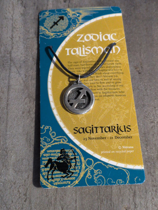 Zodiac Talisman Sagittarius Pewter Amulet