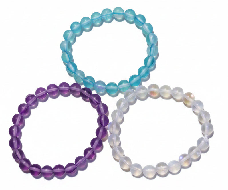 Frosted Glass - Assorted 8mm Elastic Bracelet