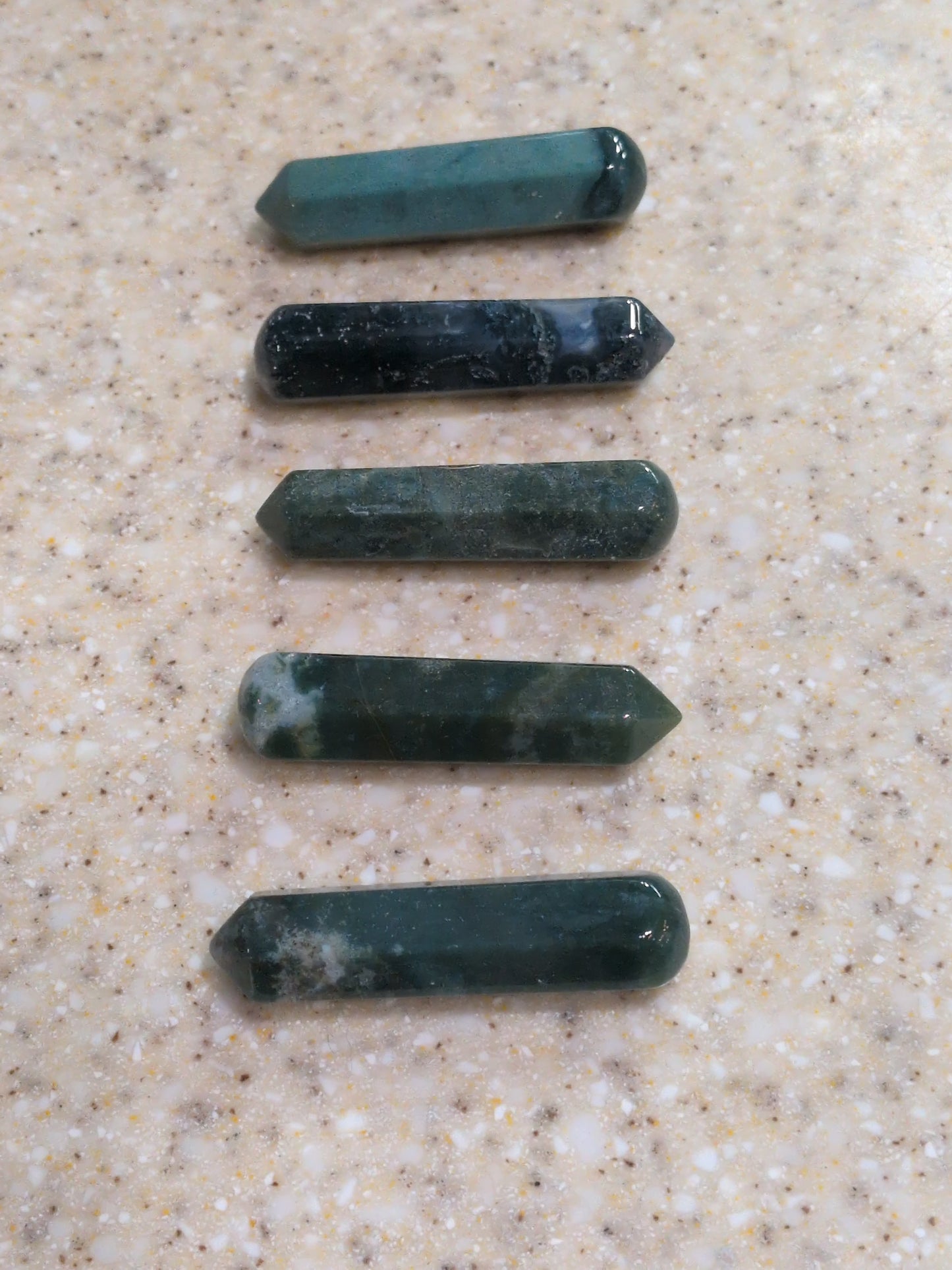 Green Moss Agate 60mm wand