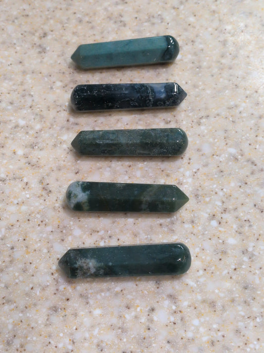Green Moss Agate 60mm wand