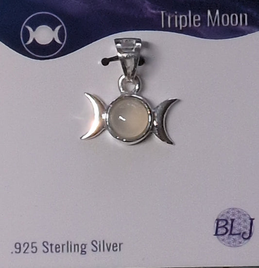 Triple Moon Sterling Silver Pendant