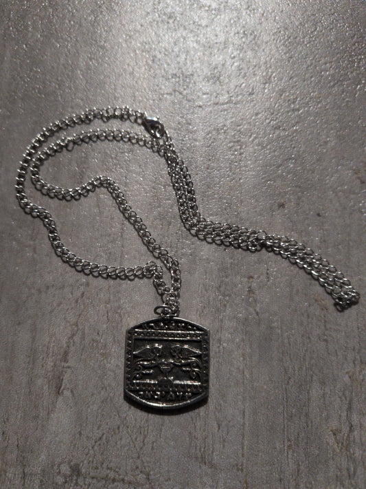 Protection from Accidents Pewter Pendant w/ Chain