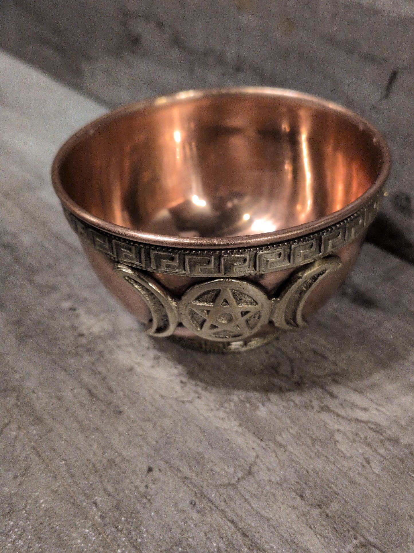 3" Copper & Brass Triple Moon Offering bowl