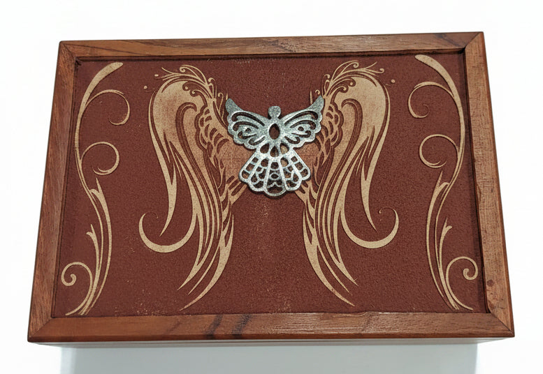 Acacia Wooden Box - Guardian Angel