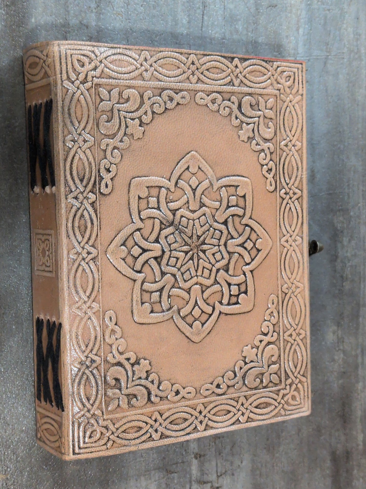 Flower of Life light tone Leather Journal 5x7