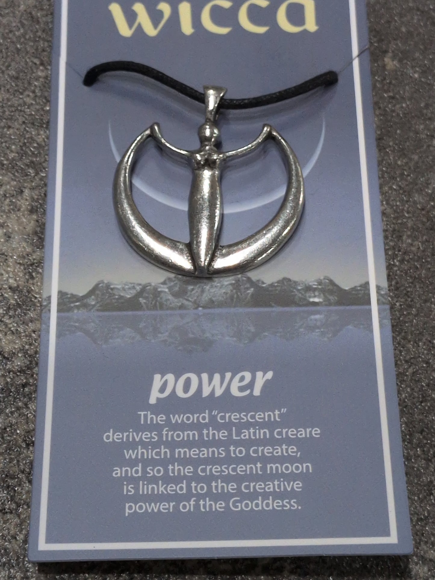 Wicca- Power Pewter Pendant w/ Leather cord
