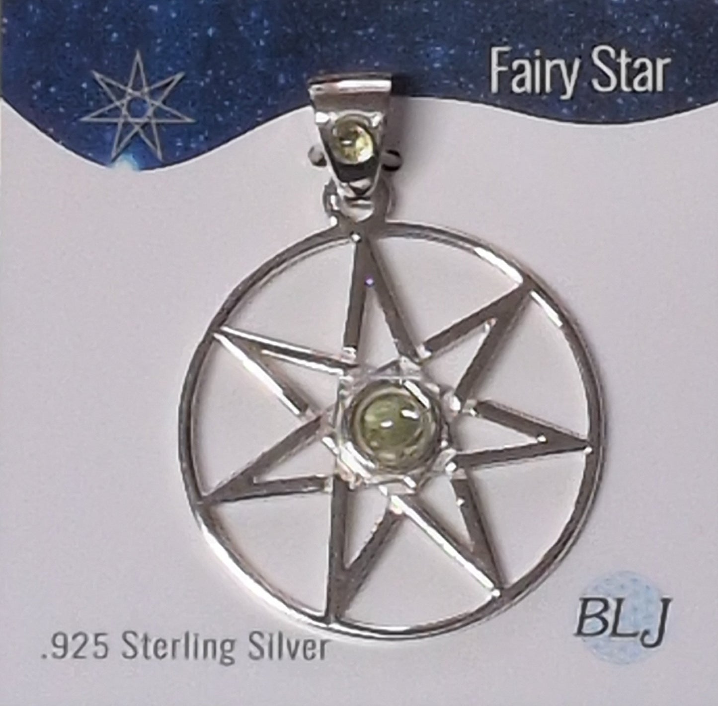 Peridot Fairy Star Sterling Silver Pendant