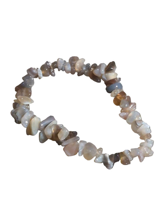 Elastic Chips Bracelet - Botswana Agate