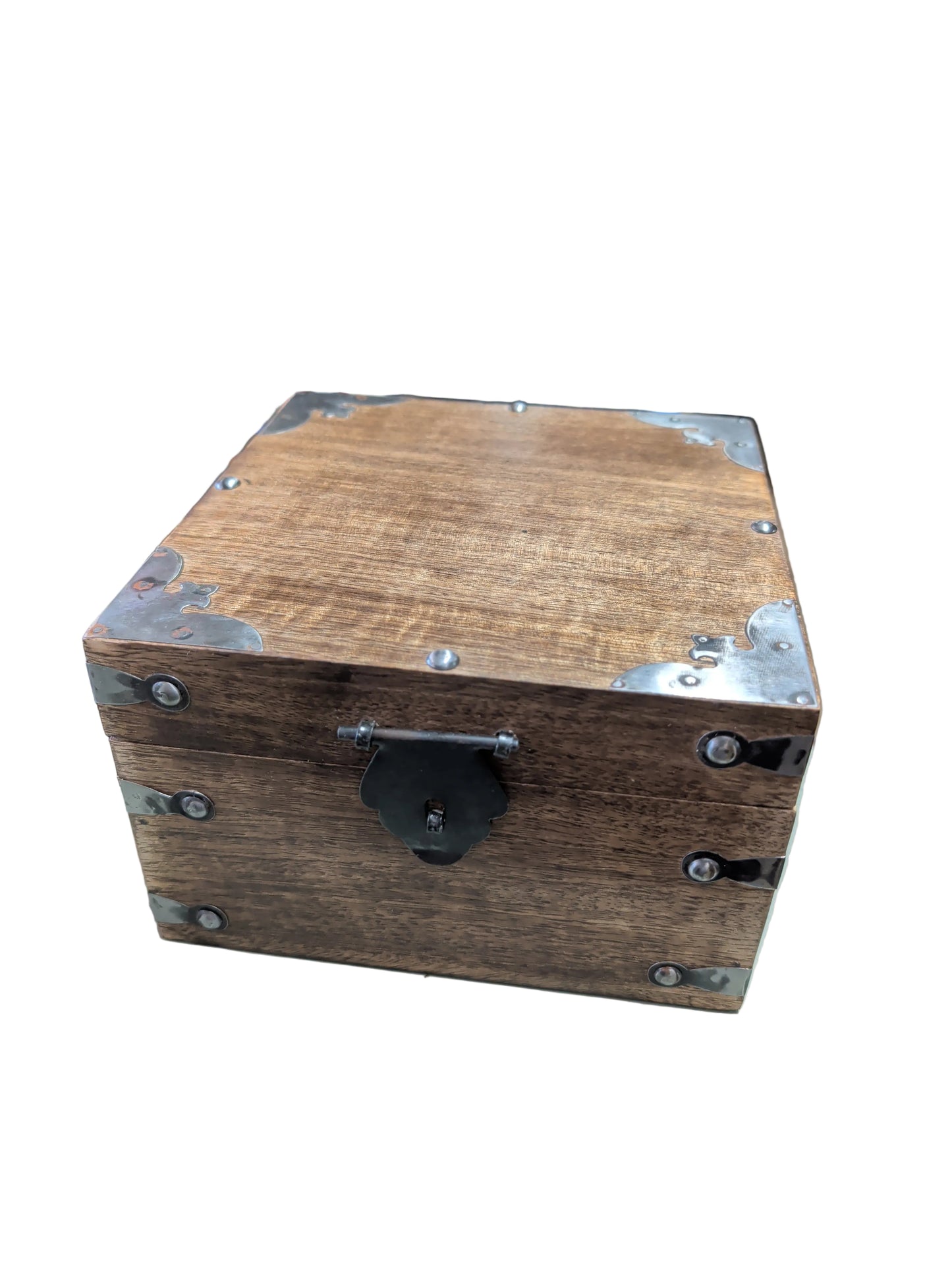 Mango Wood Box With Metal Accents