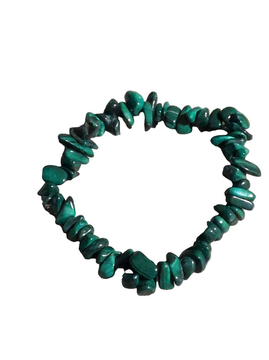 Elastic Chips Bracelet - Malachite