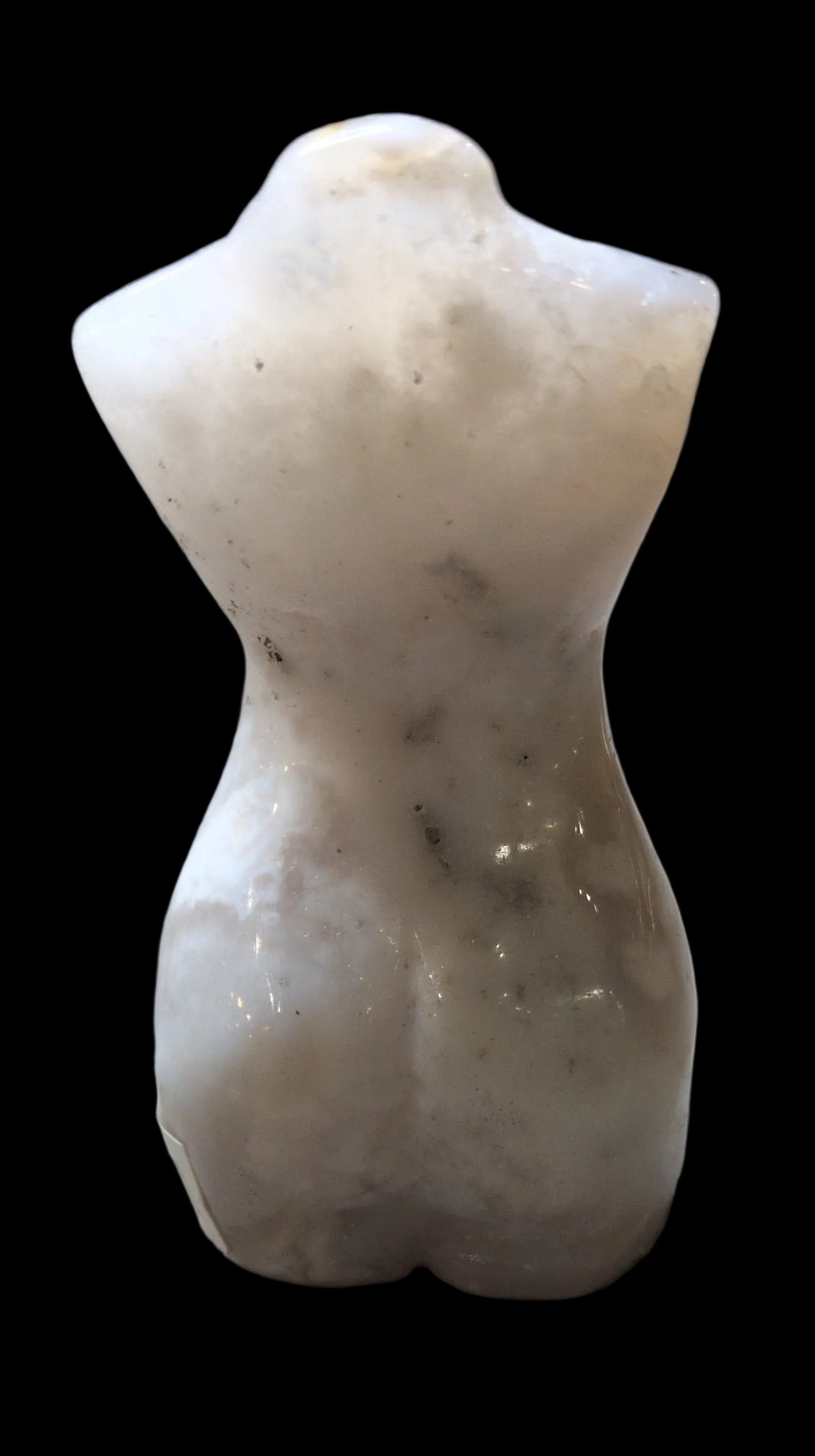 4" Flower Agate Carved Female Bust