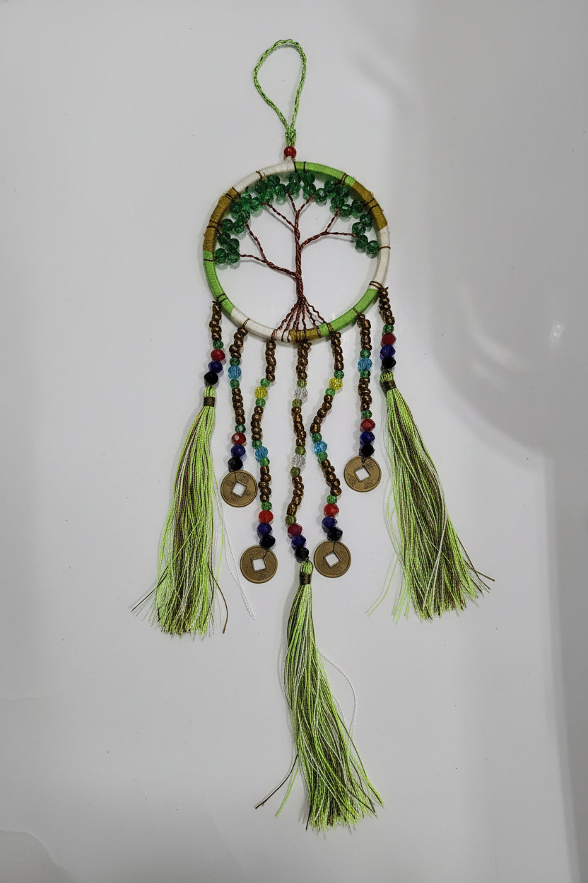 Wired Tree of Life w/green lucky coins