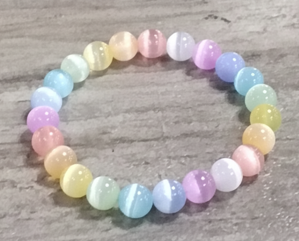Elastic Bracelet 8mm Multicolored Selenite