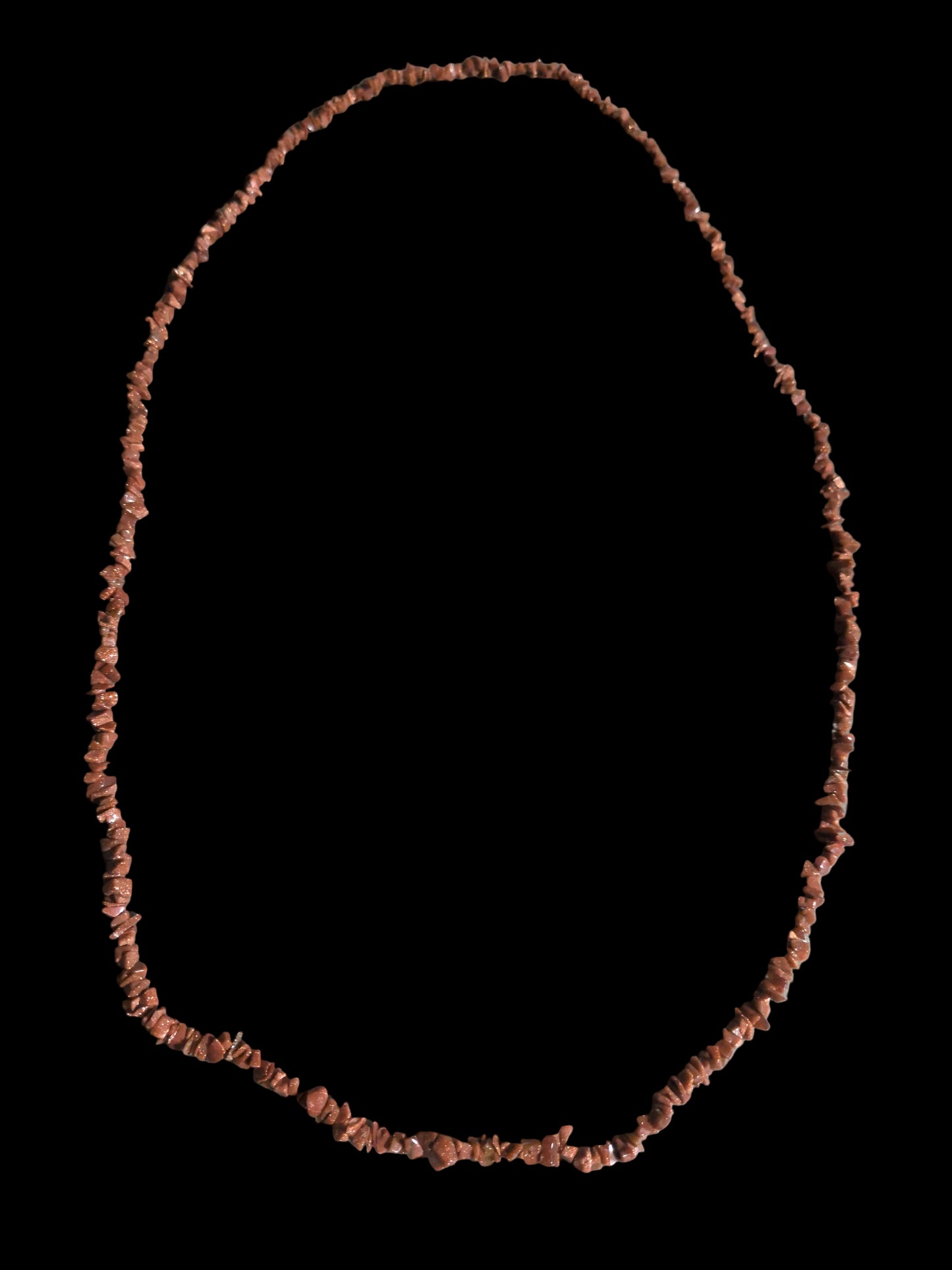 Gemstone Chips Necklace- Red Goldstone