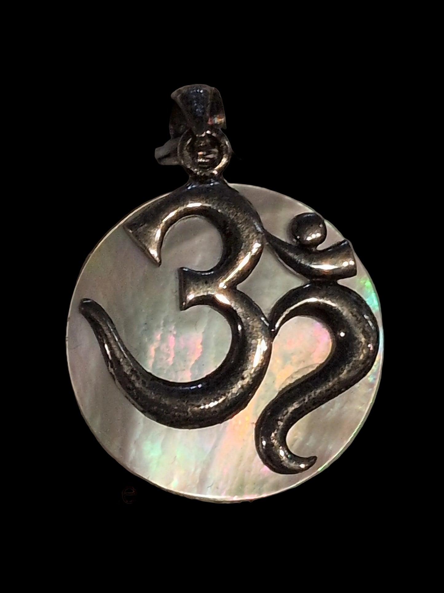 Mother of Pearl Om Sterling Silver Pendant