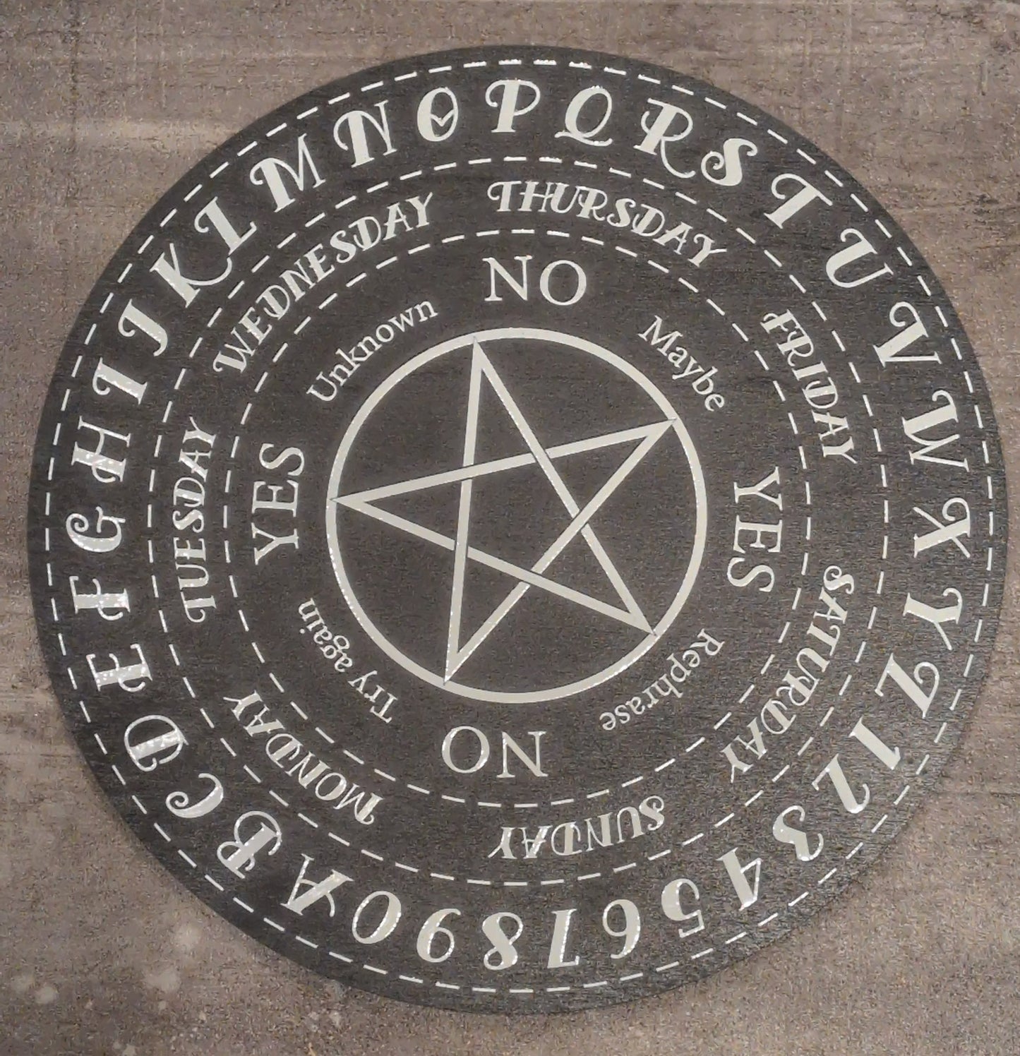 10" Painted Wood Pentacle Pendulum Mat