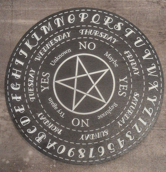 10" Painted Wood Pentacle Pendulum Mat