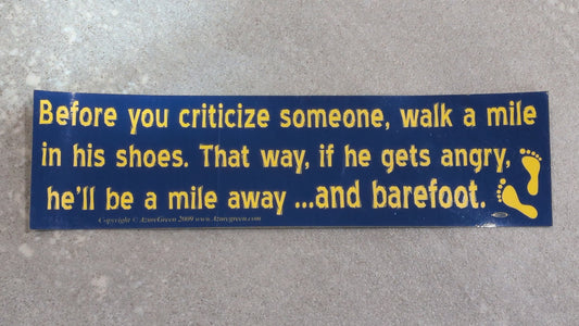 Before you criticize Bumper sticker