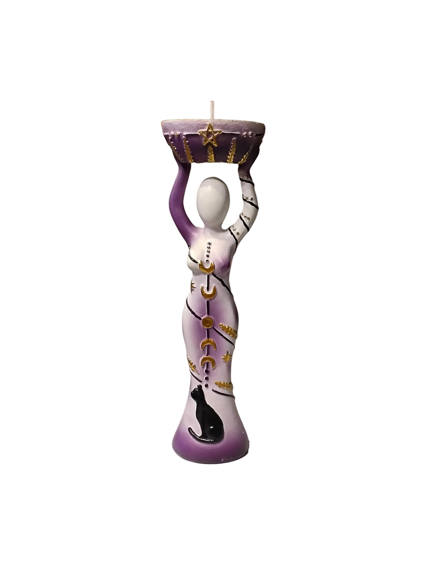 White And Purple Goddess Tea Light Holder