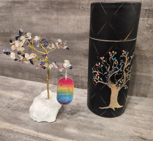 Soul Sticks Rough Stone Base Gemstone Tree - Love & Harmony
