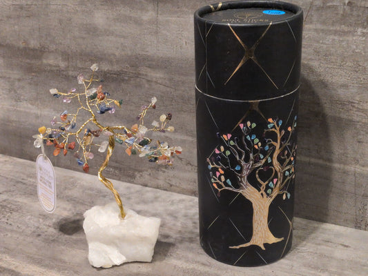 Soul Sticks Rough Stone Base Gemstone Tree - 7 Chakras