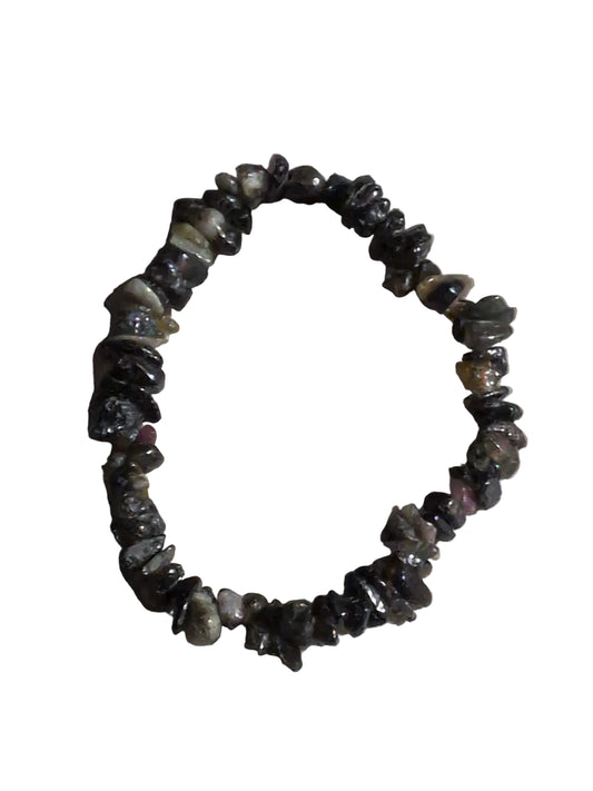 Elastic Chips Bracelet - Green Tourmaline