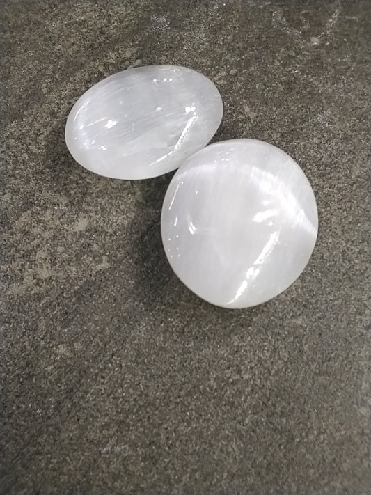 Selenite Palm Stone