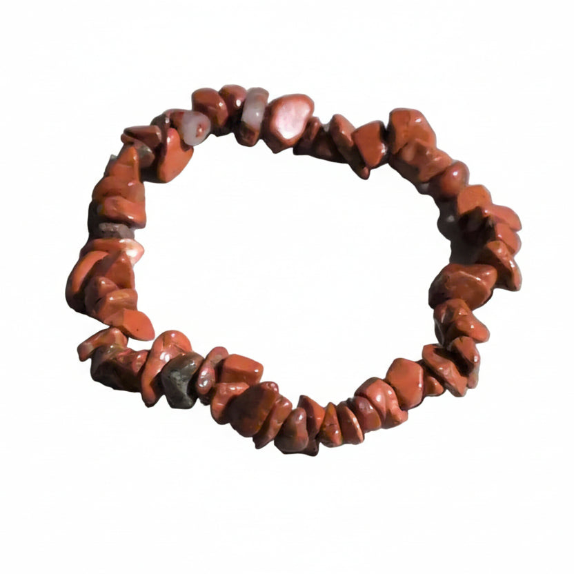 Elastic Chips Bracelet - Red Jasper