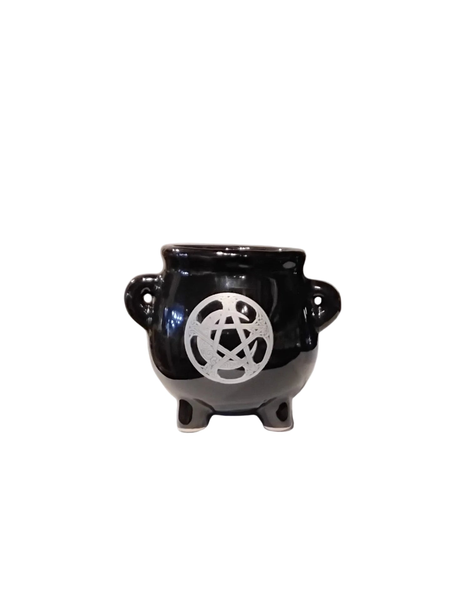 Pentacle And Moon Cauldron Tea Light Holder