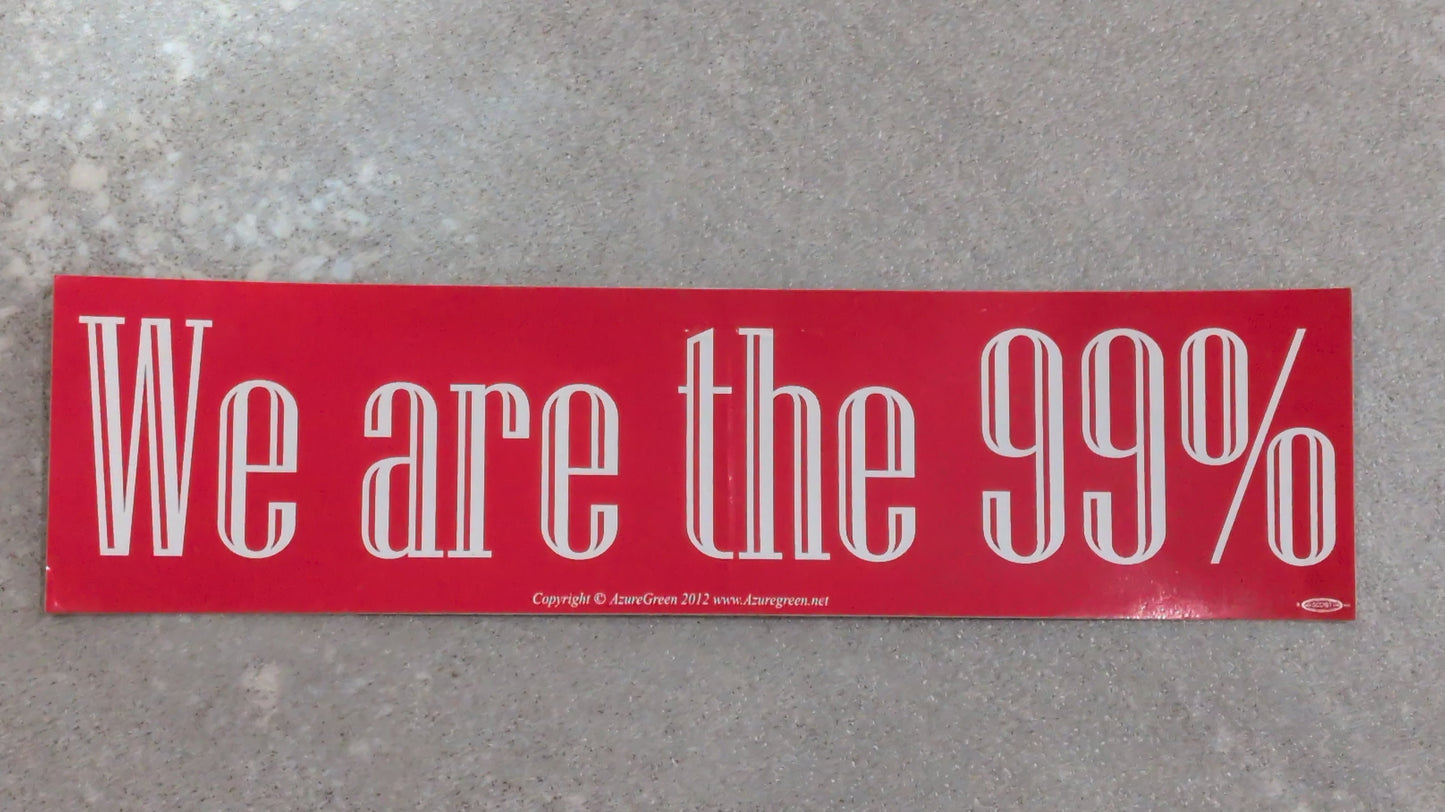 We are the 99% Bumper sticker
