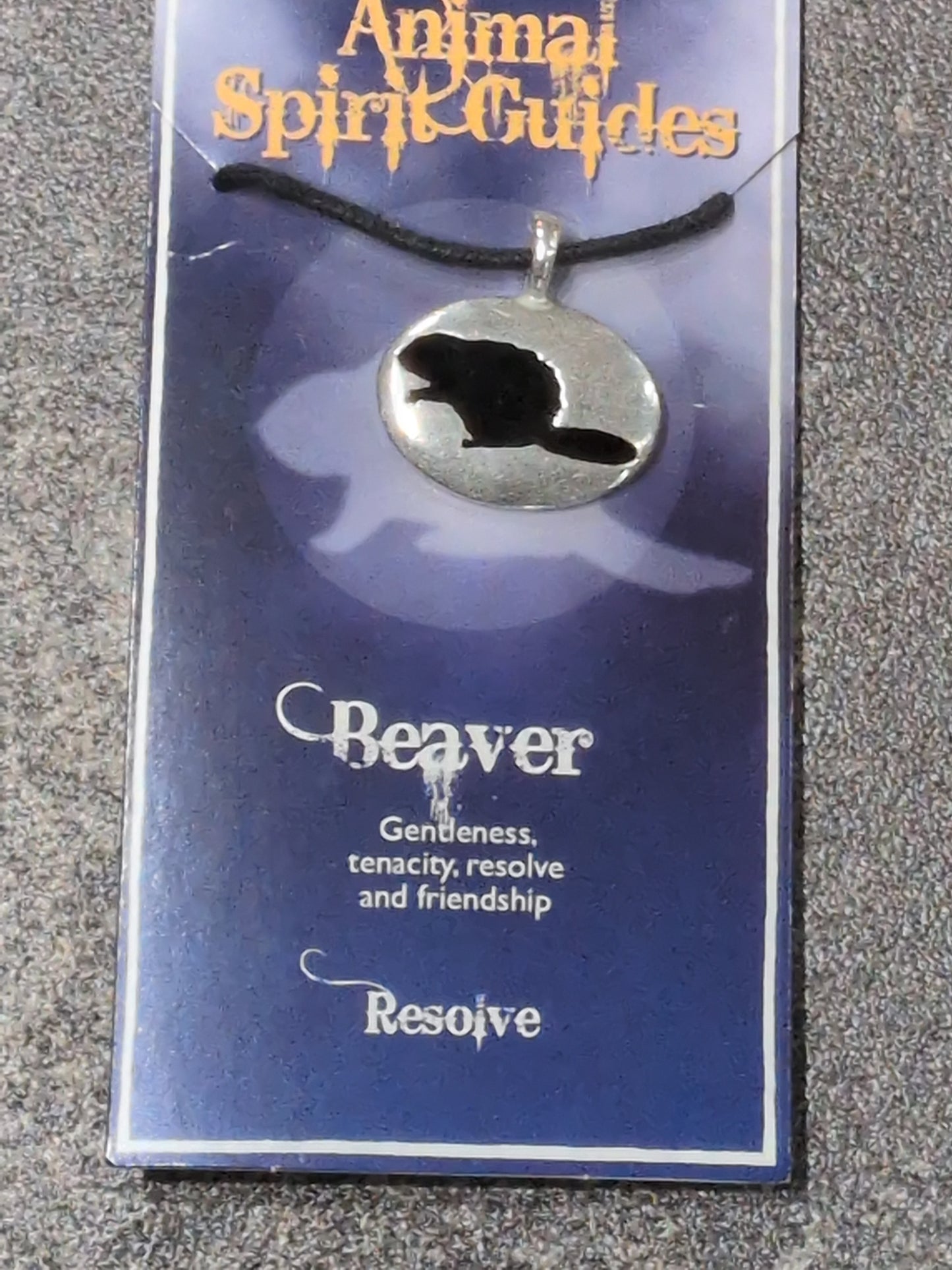 Spirit Animal Guides Beaver Pewter Pendant w/ Leather cord