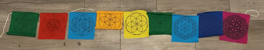 Flower of Life Tibetan Prayer Flag banner