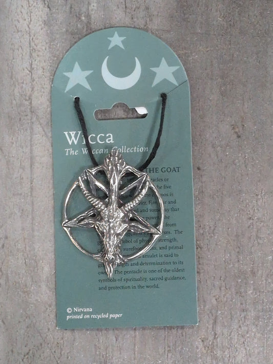 Wicca Collection Large Pentacle of the Goat Pewter Pendant