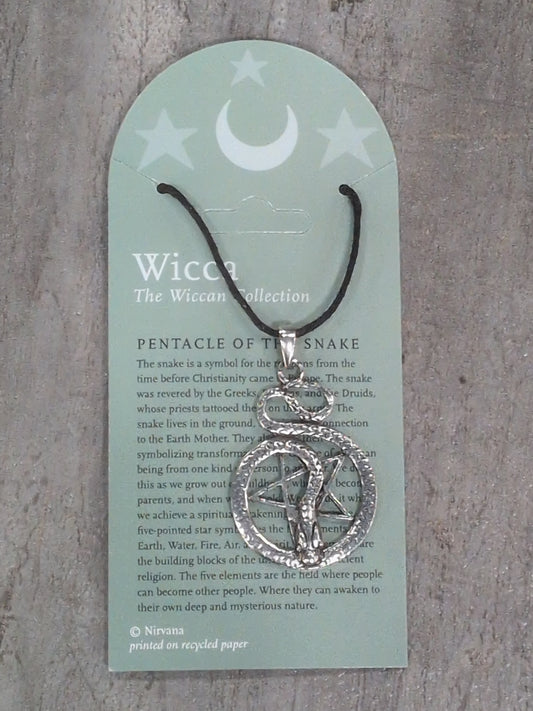 Wicca Collection Pentacle of the Snake Pewter Pendant