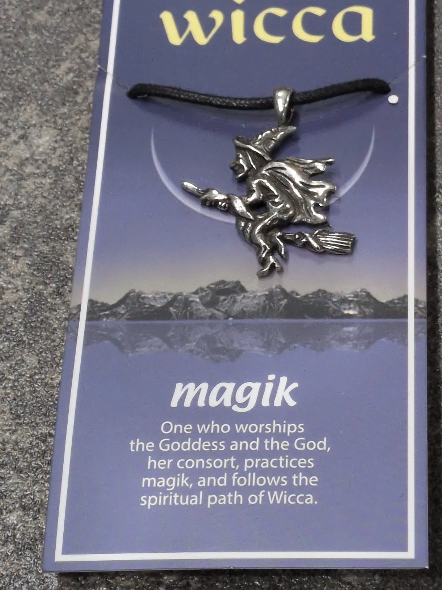 Wicca- Magik Pewter Pendant w/ Leather cord