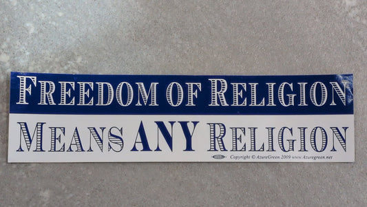 Freedom of religion bumper sticker