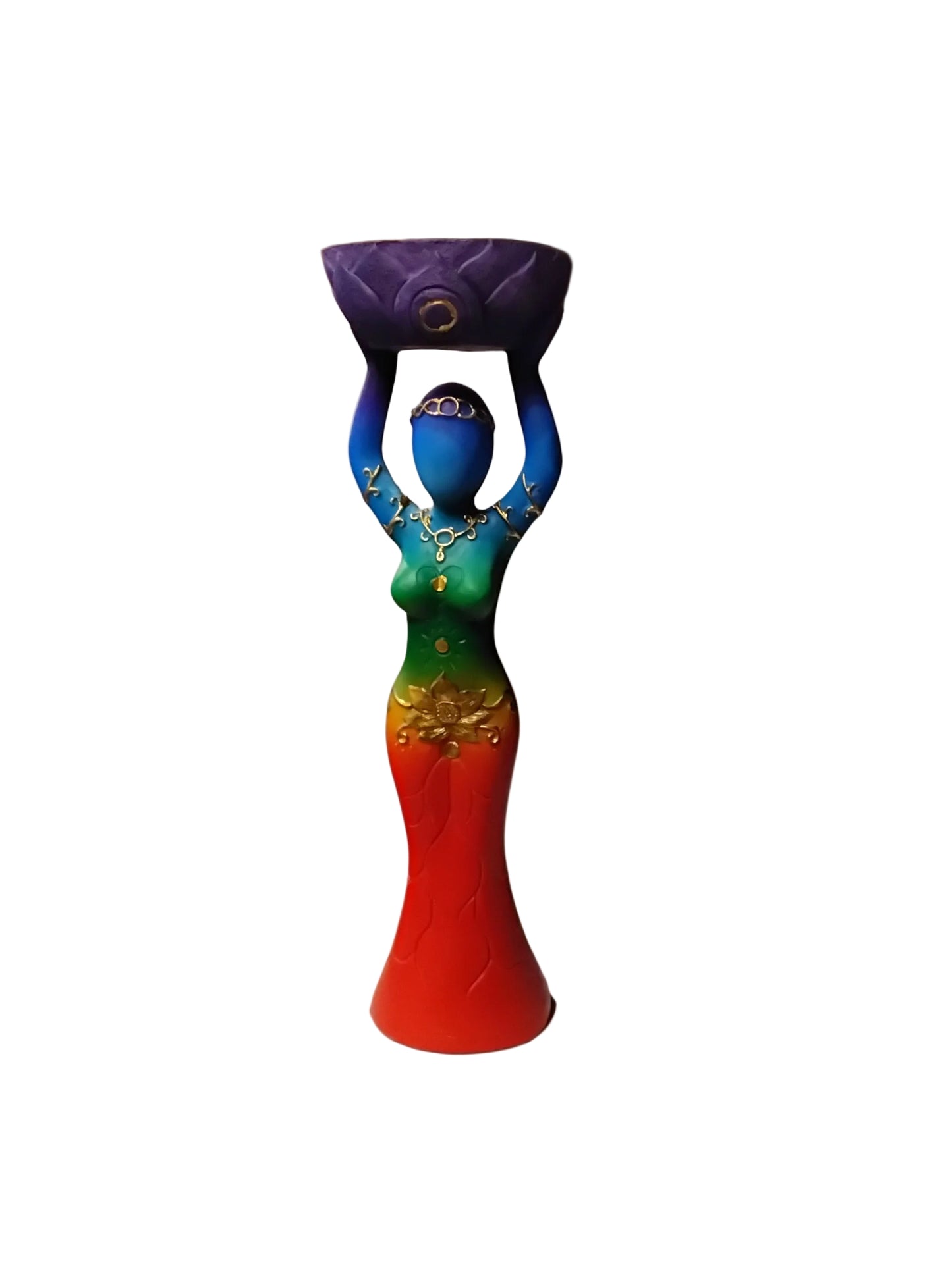 Rainbow Goddess Tea Light Holder