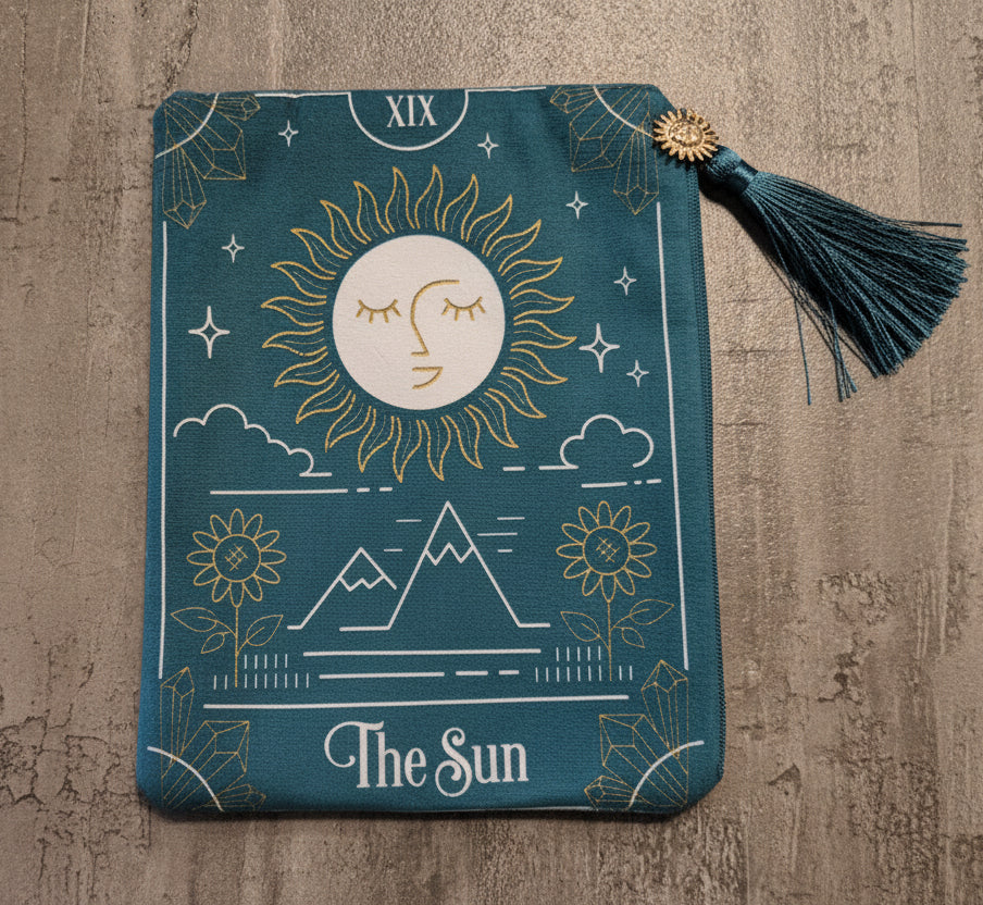 The Sun Tarot Card Storage Zipper Bag