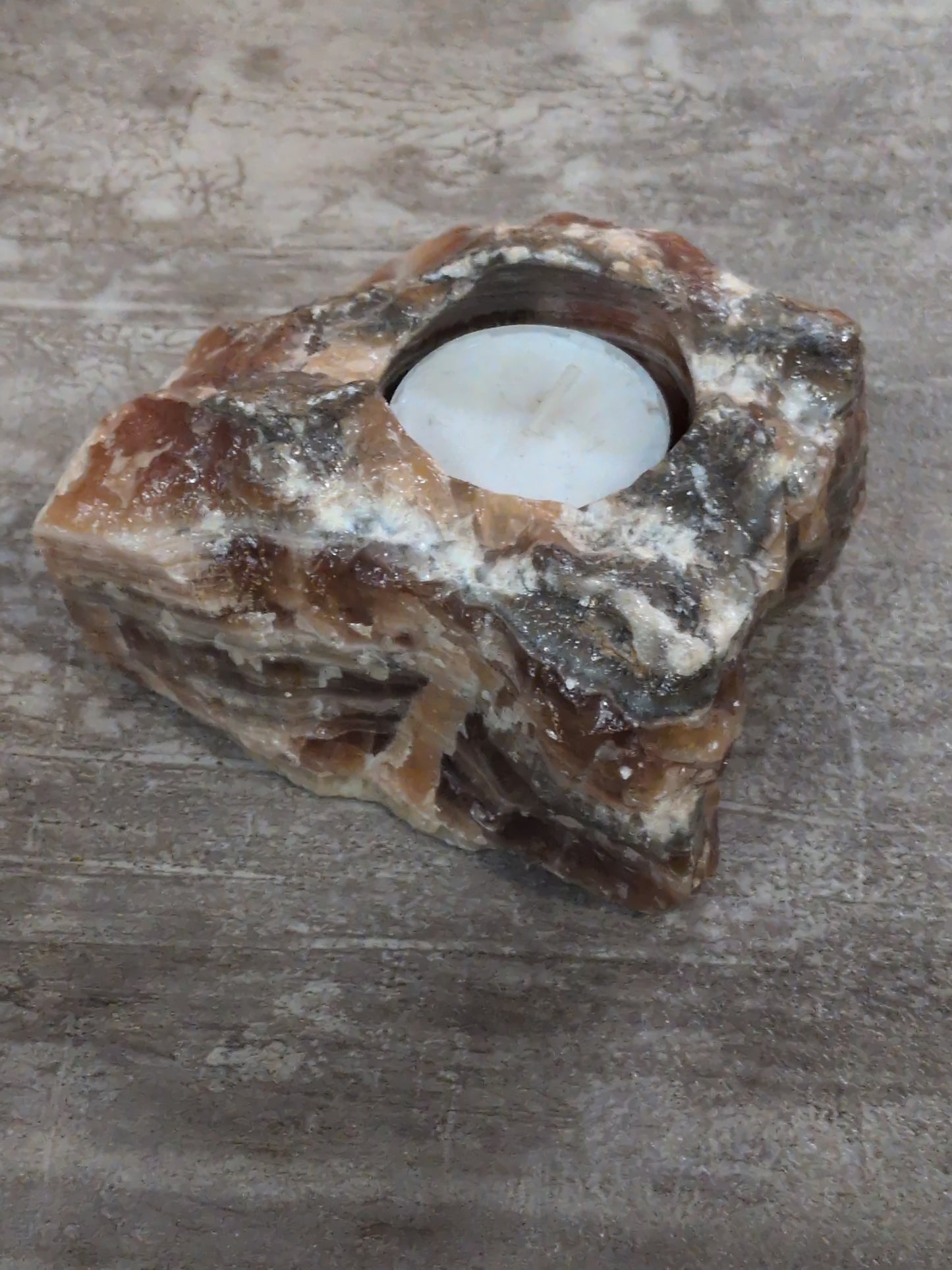 Root Beer Calcite Tea light holder