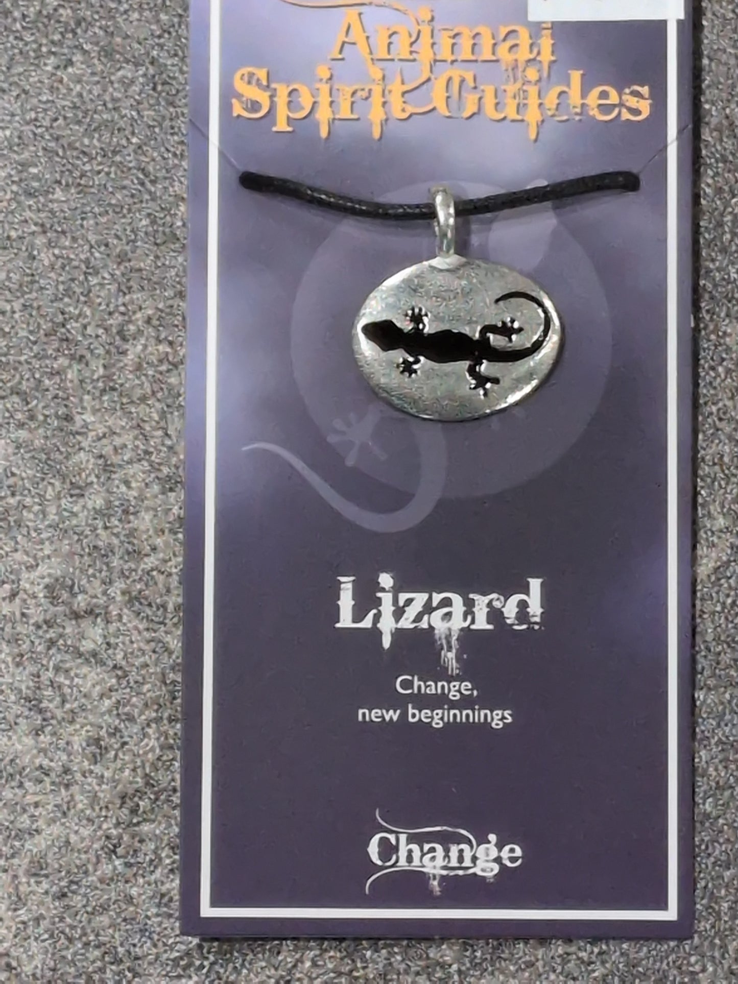 Spirit Animal Guides Lizard Pewter Pendant w/ Leather cord