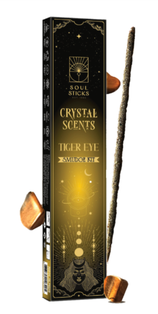 Soul Sticks Crystal Scents Tiger Eye Smudge kit