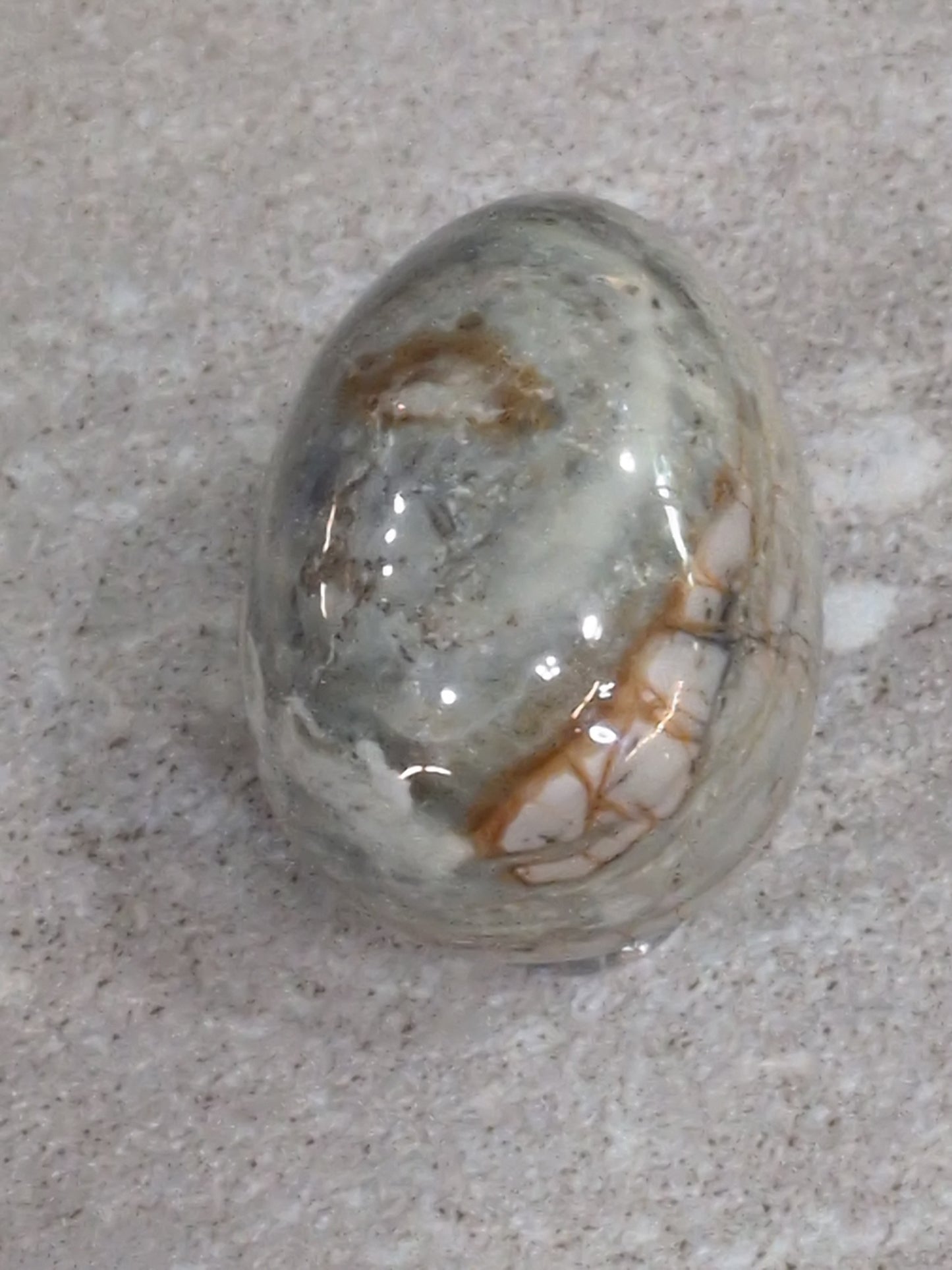 Silver lace Jasper 45mm Egg