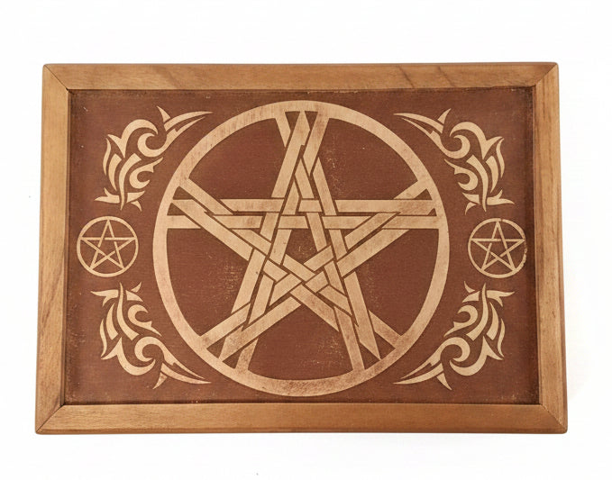 Acacia Wooden Box Pentagram